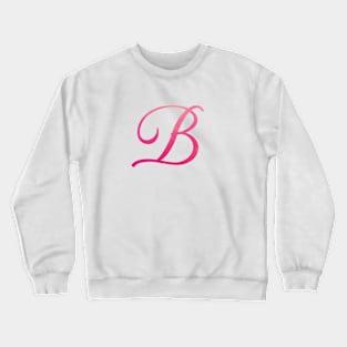 Letter B Monogram, Pink Color Personalized Design Crewneck Sweatshirt